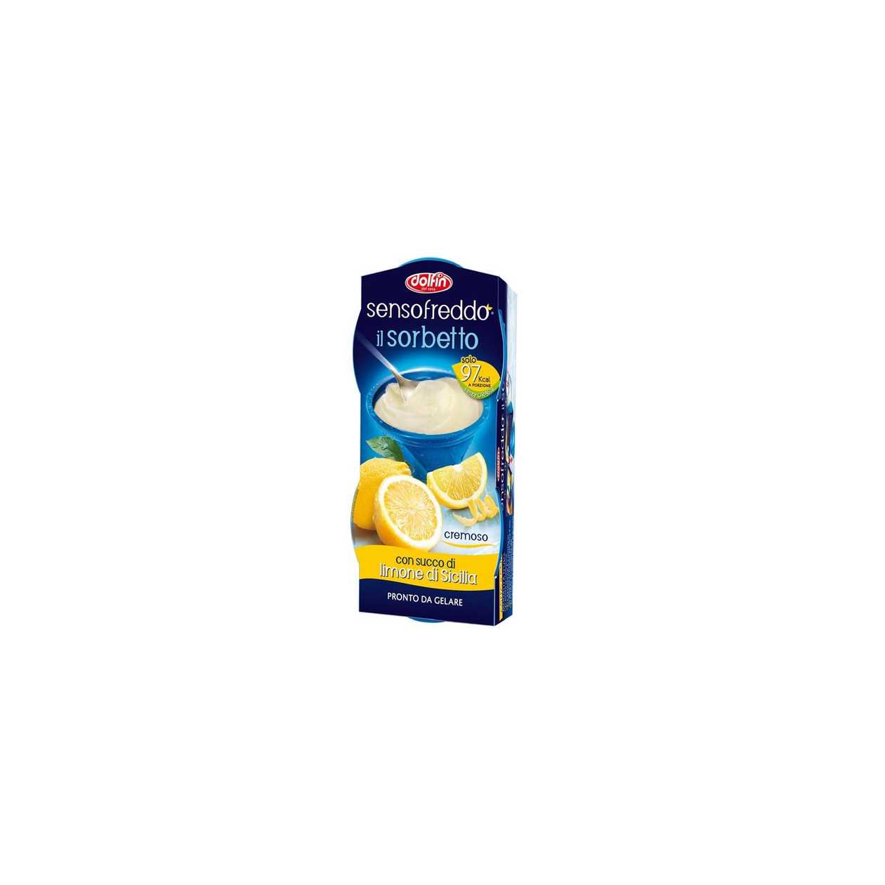 Dolfin Sorbet with Sicilian Lemon Juice READY FOR FREEZING. LIQUID MIX FOR SORBET WITH LEMON FLAVOR
