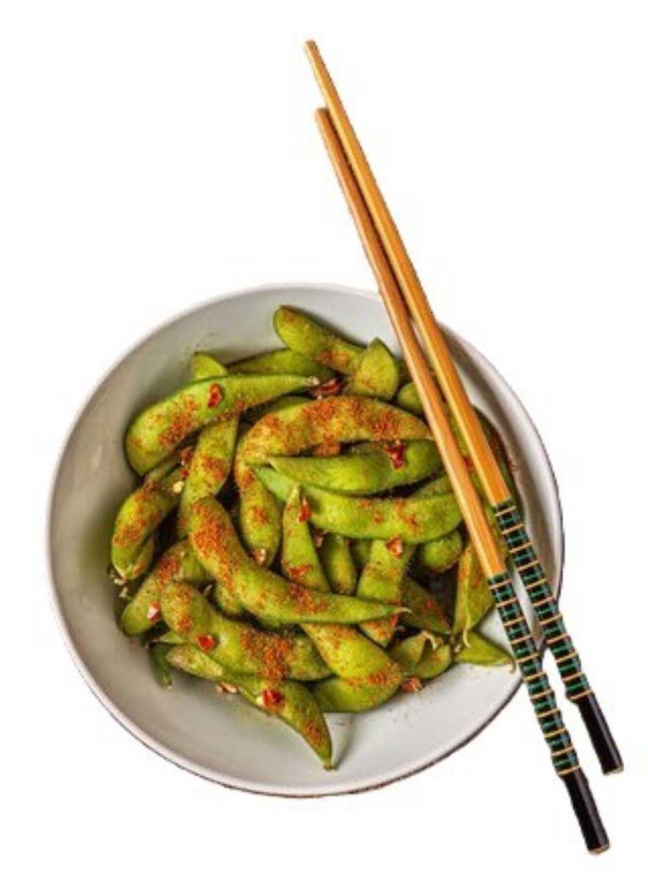 Steamed edamame beans salt/ spicy