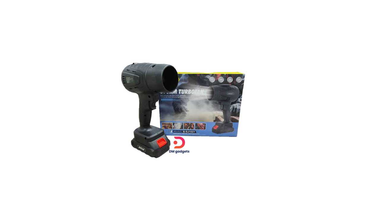 #636C#Andowl®Q-GJ1021 Cordless Rechargeable Blower with 2 21V Batteries – Storm Turbofan – Black