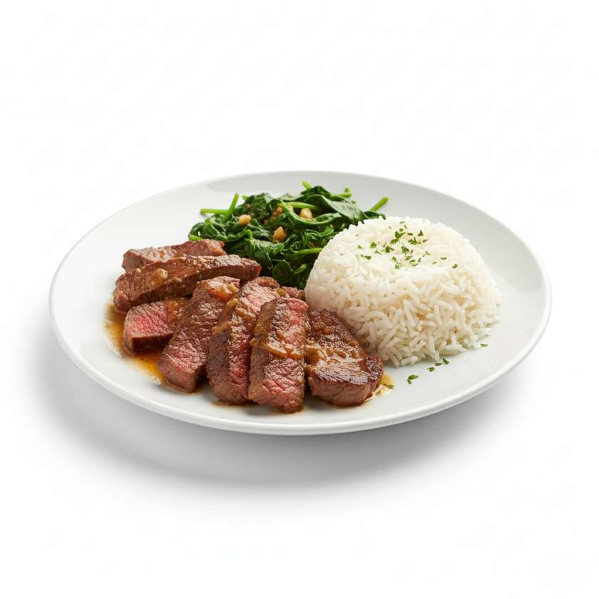 Beef with Spinach and Rice