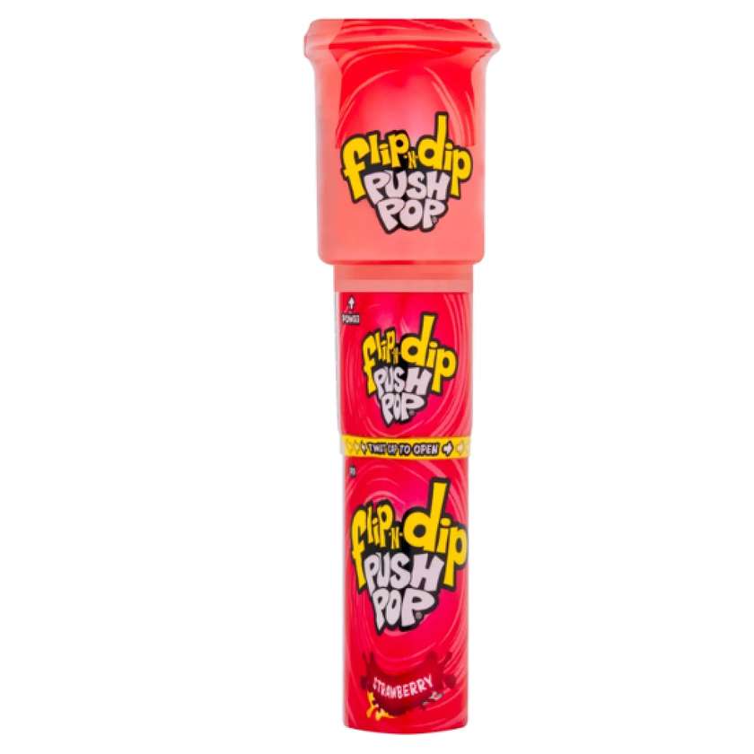 Bazooka Push Pop Flip-N-Dip Strawberry 25g