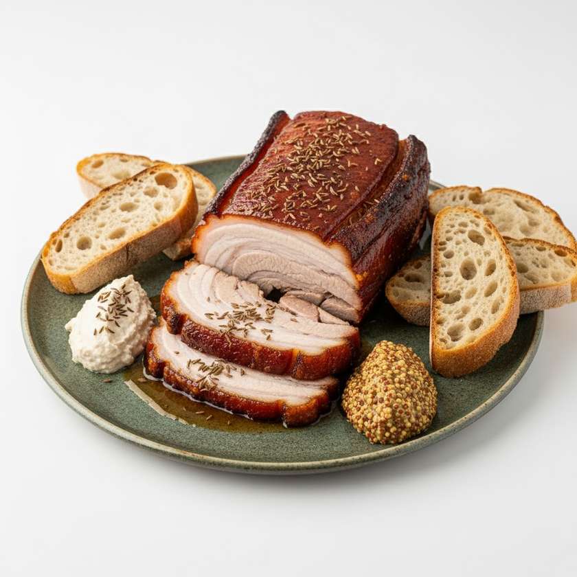 Pečený Bůček na Pivu a Kmíně