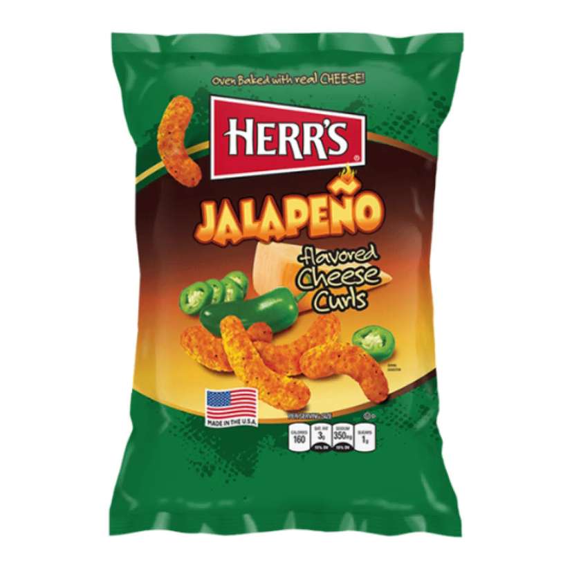 Herr's Jalapeno Cheese Curls - Cheese and Jalapeno 170g