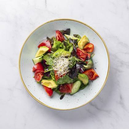 Fresh vegetable and avocado salad