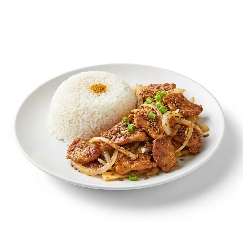 Jehněčí na římském kmíně, rýže