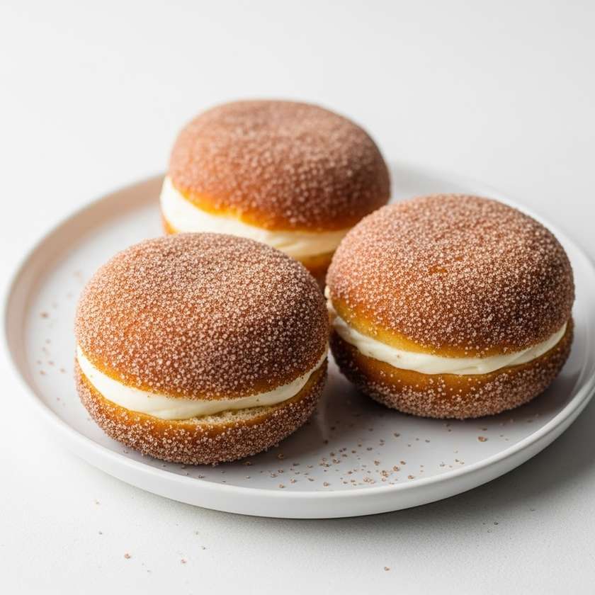 Skořicové Koblížky s Vanilkovým Krémem