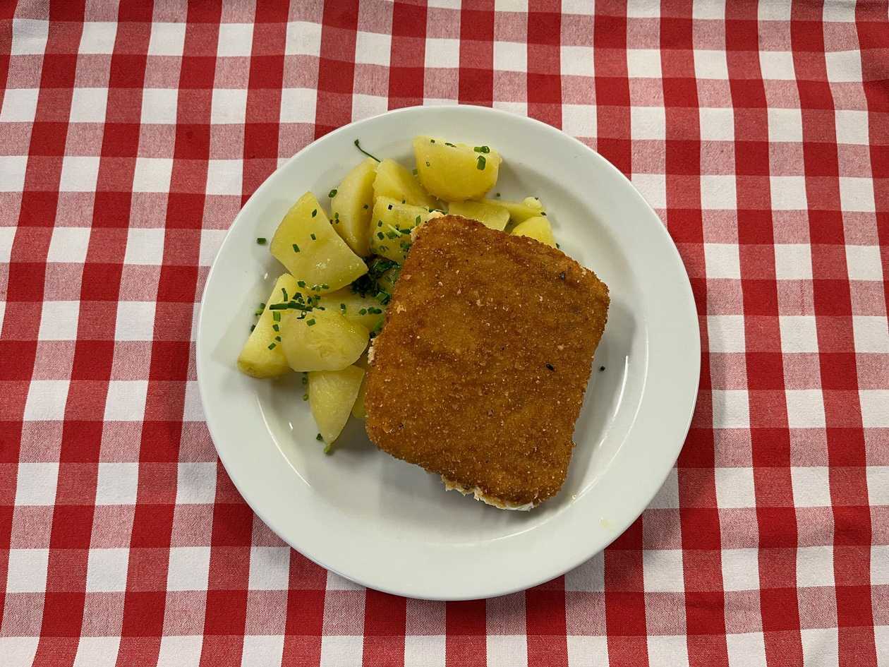 Fried Gouda Cheese, Boiled Potatoes