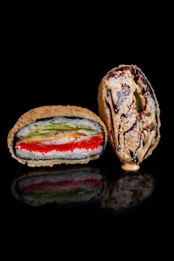 Shrimp and Salmon Sushi Burger