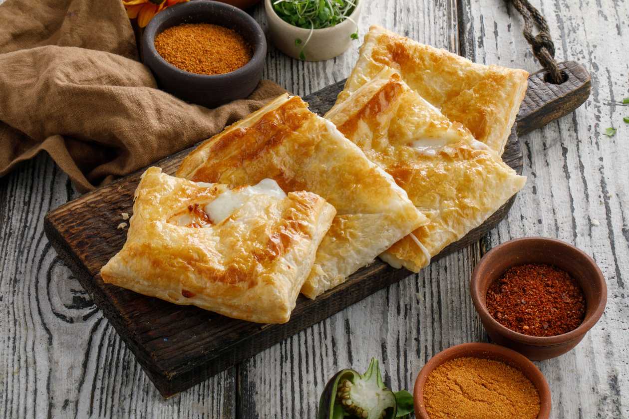 Puff pastry khachapuri