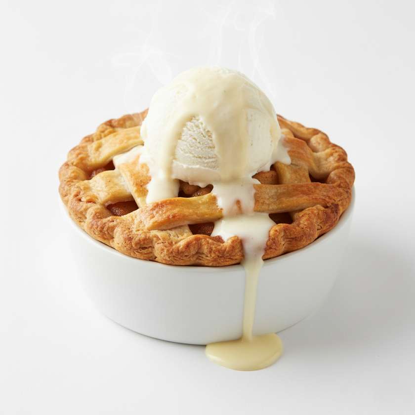 Warm Apple Pie with Ice Cream