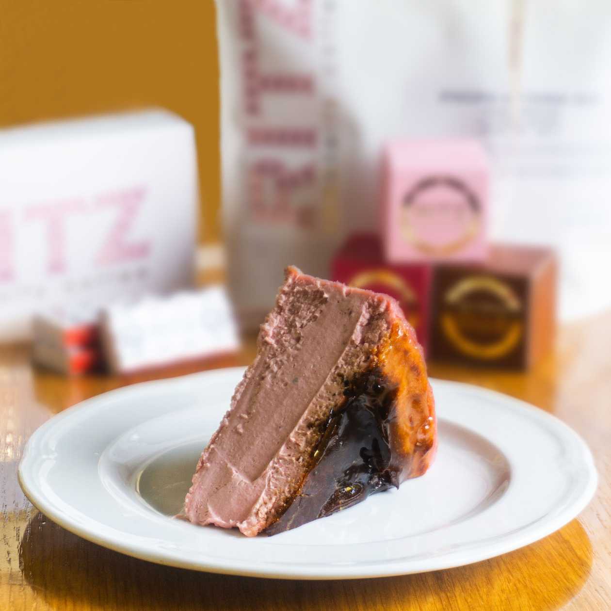 Raspberry San Sebastian cheesecake