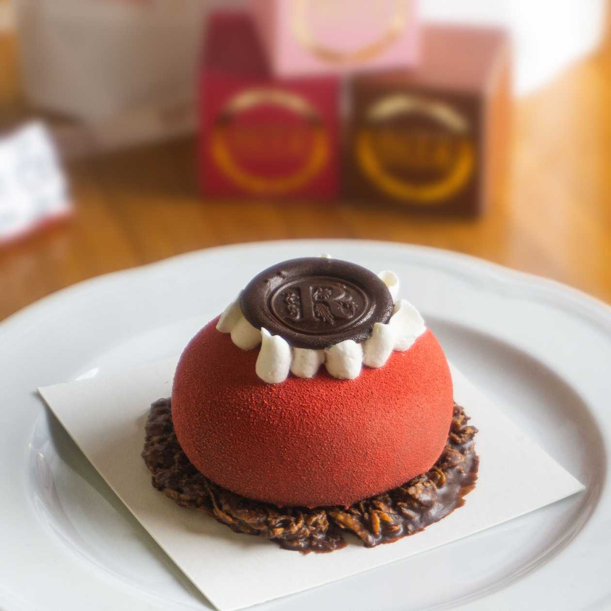 Vegan gluten-free dessert - RITZ mousse with cherry and chantilly cream