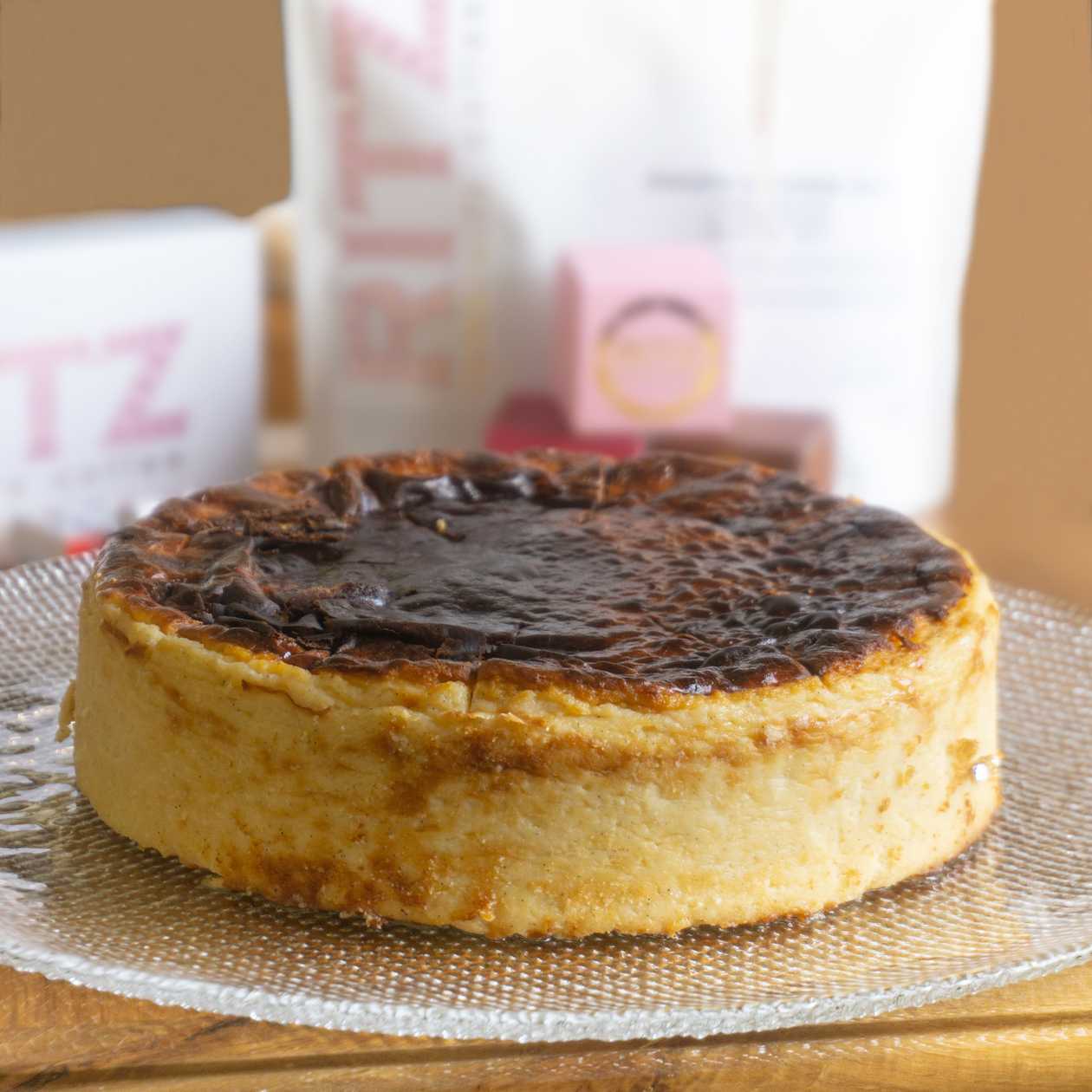 Whole classic San Sebastian cheesecake