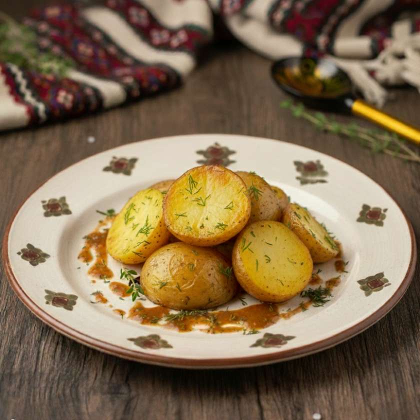 Cartofi copt în unt cu mărar - 200gr