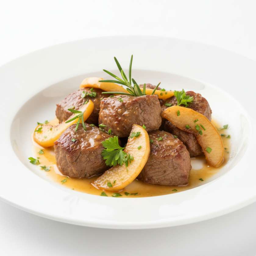 🆕Veršienos gabaliukai, lėtai troškinti obuolių sultyse