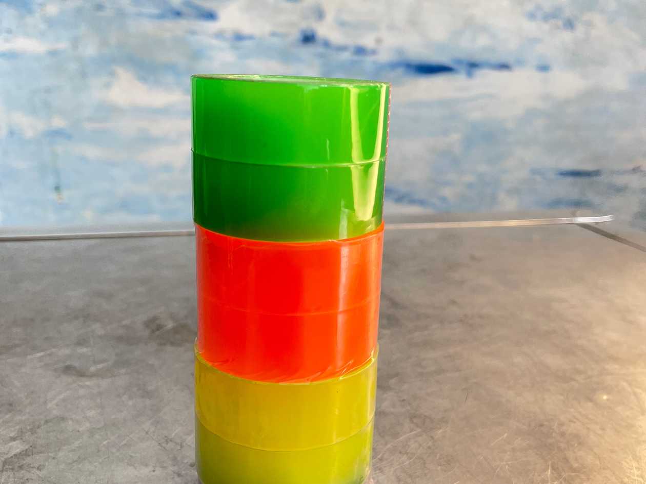 Coloured solution tape