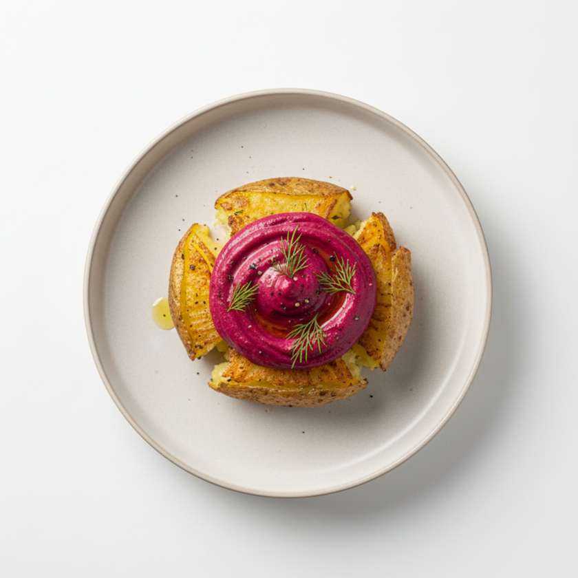 🆕Traiškyta bulvė su burokėliu kremu