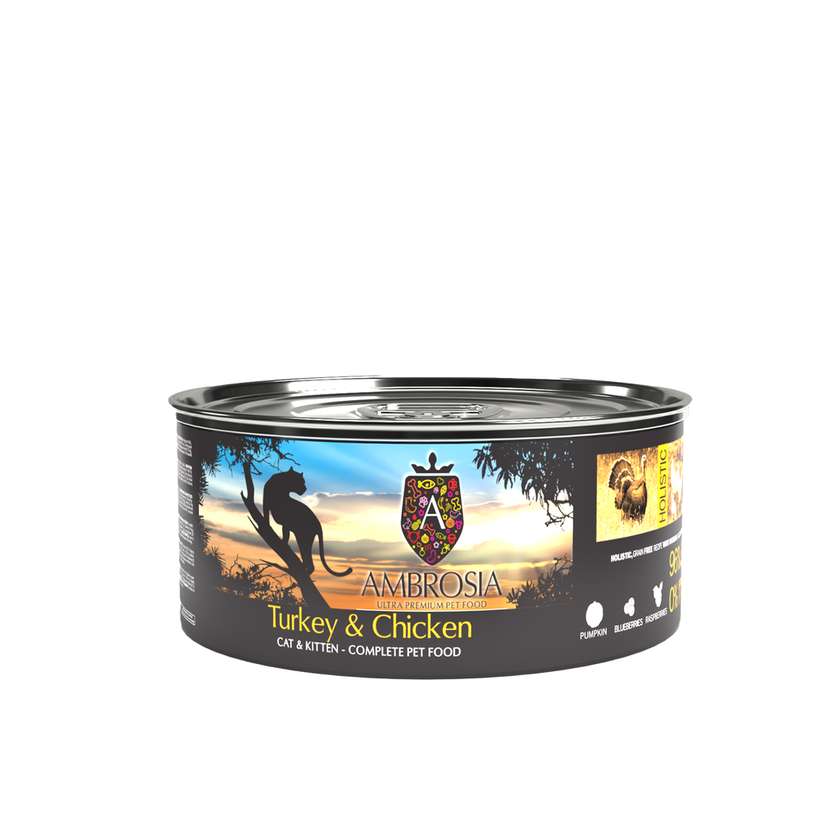 Ambrosia Grain Free Wet Food Cat & Kitten Fresh Turkey & Chicken 150g