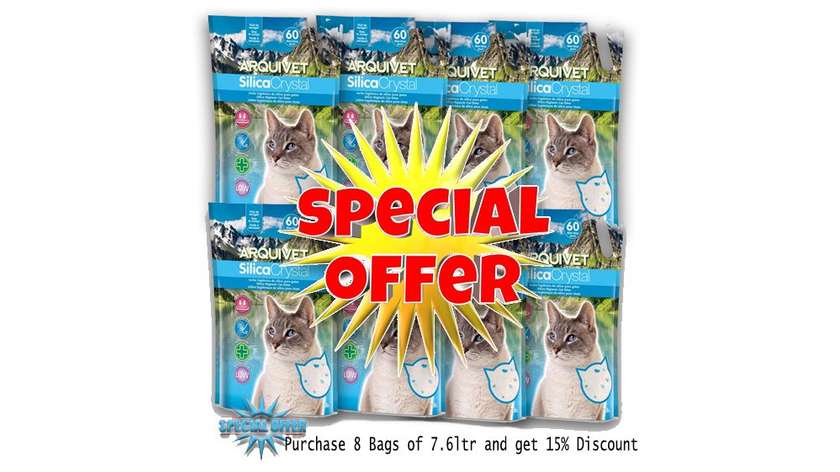 **OFFER**   8 Bags x Arquivet Silica Crystal Litter 7.6ltr 15% Discount - AQ4002x8