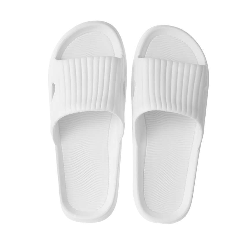 Classic Stripe Womens Bathroom Slippers(White,39-40)