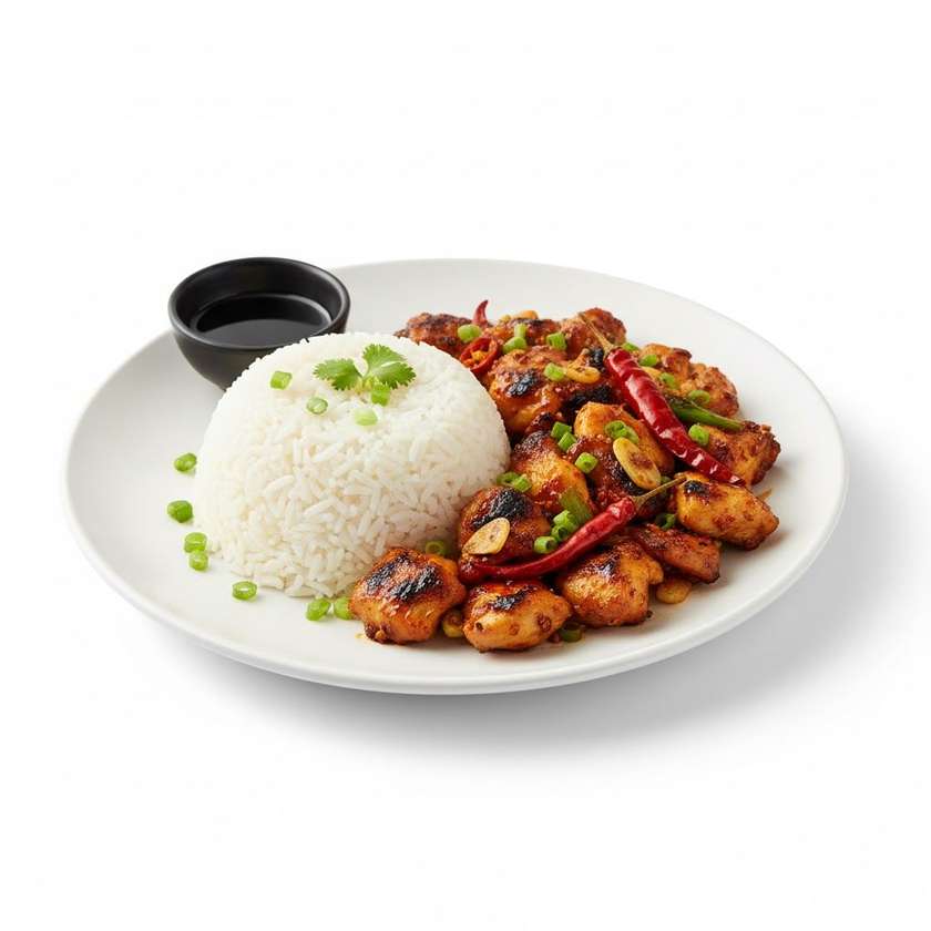 Grilované Kuře Po Sečuánsku S Rýží