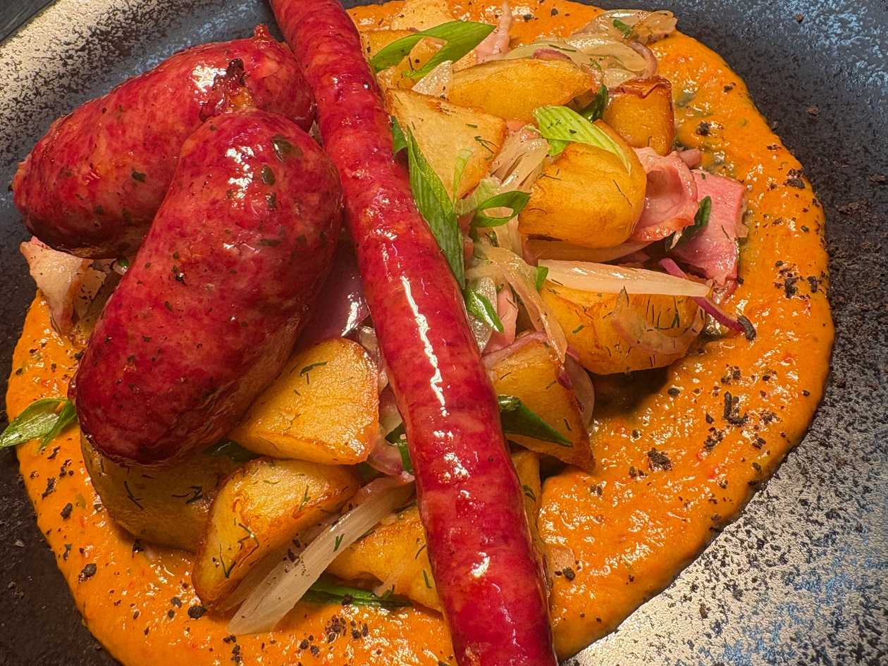 Smoked venison sausages