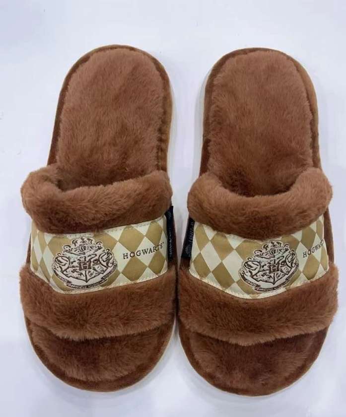 Harry Potter MenS Plush Slippers(Brown,43-44)