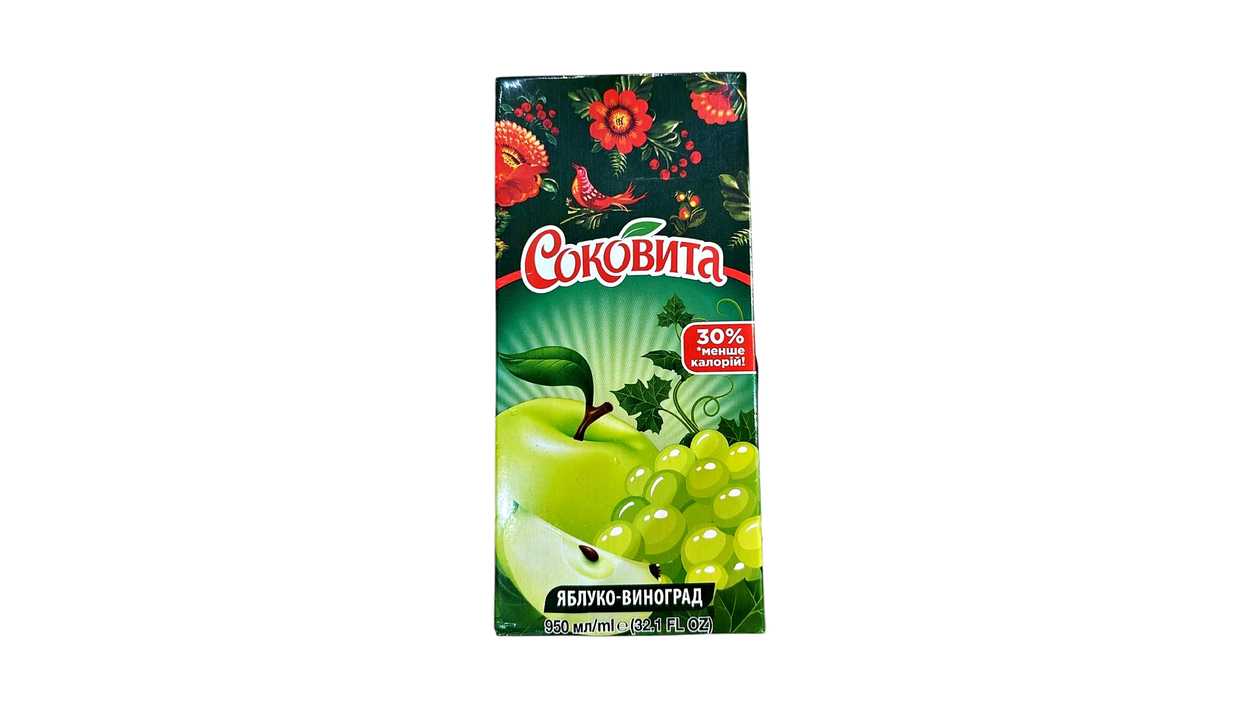 Сок "SOKOVITA" яблоко и виноград 1л