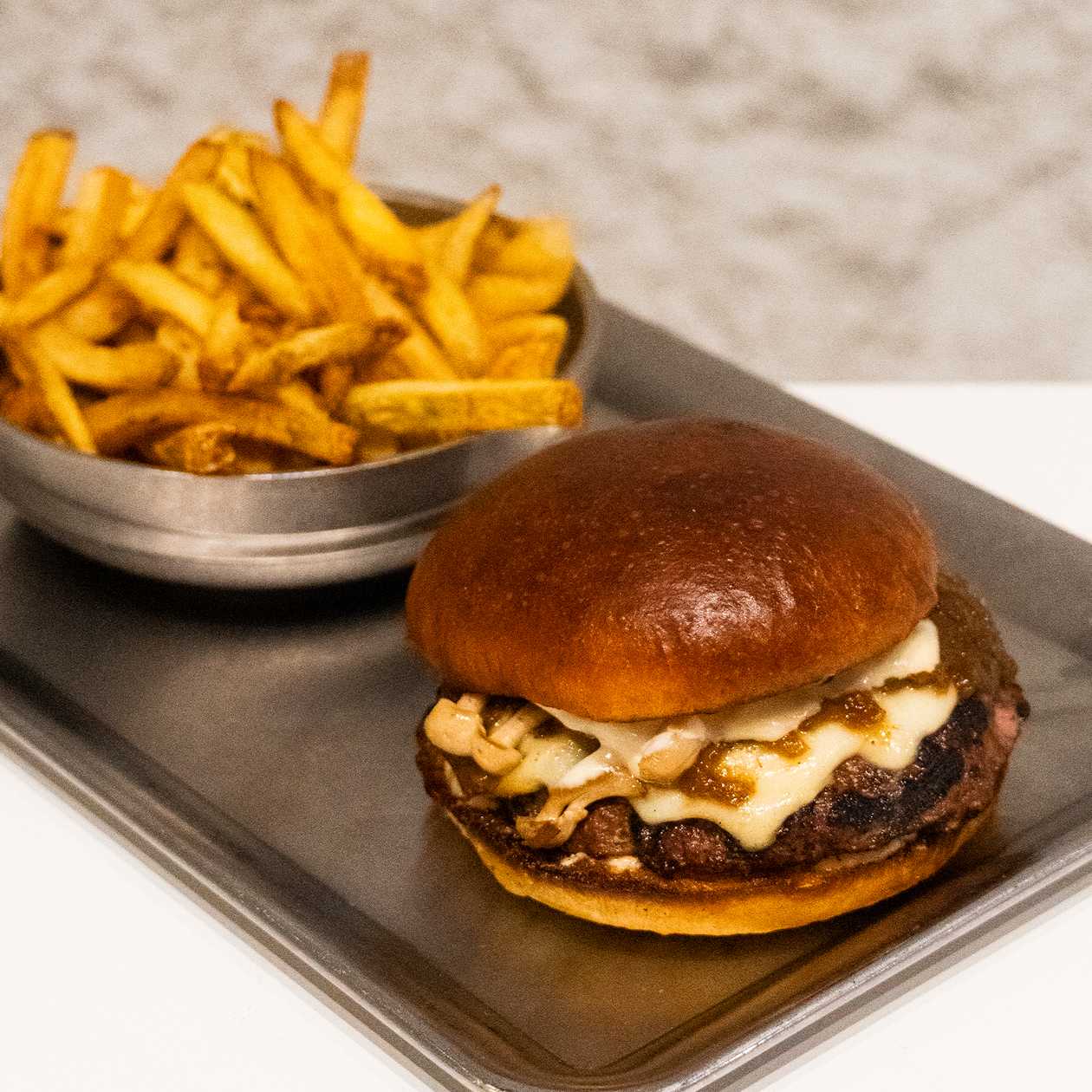 the Caesar Kiss burger