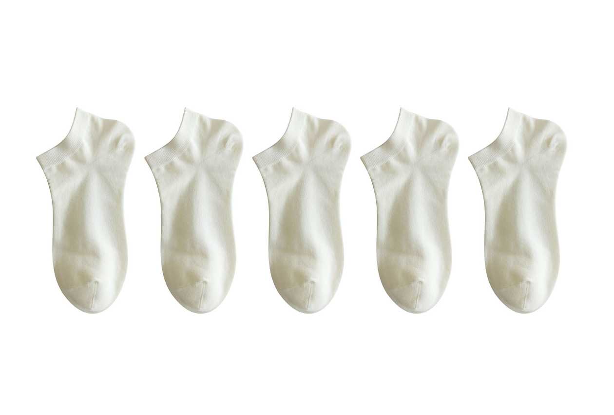 Womens Ankle Socks (5 Pairs)(White)