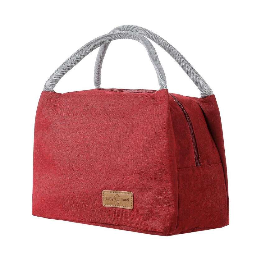 Large Capacity Solid Color Lunch Bag(Red)