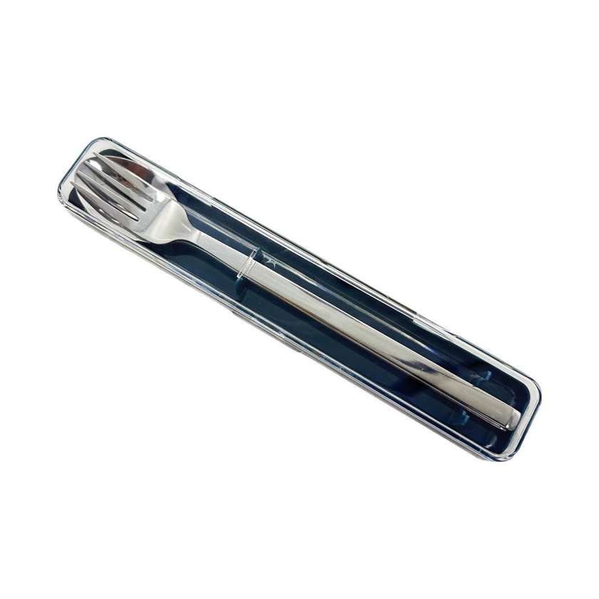 Stainless Steel Portable Cutlery Set (fork, spoon)(Deep blue)