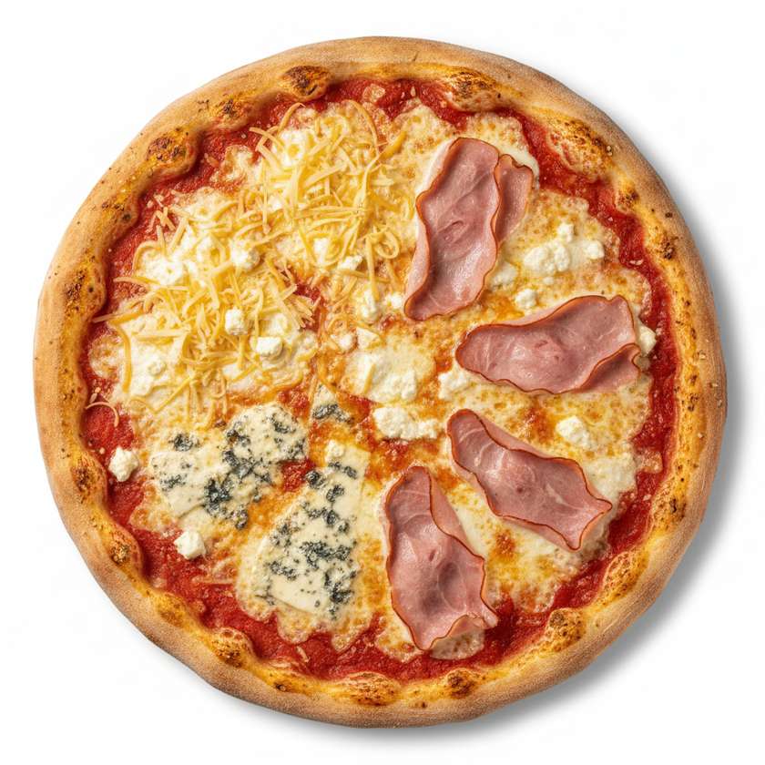 Pizza Qattro with ham large 1,7 40cm