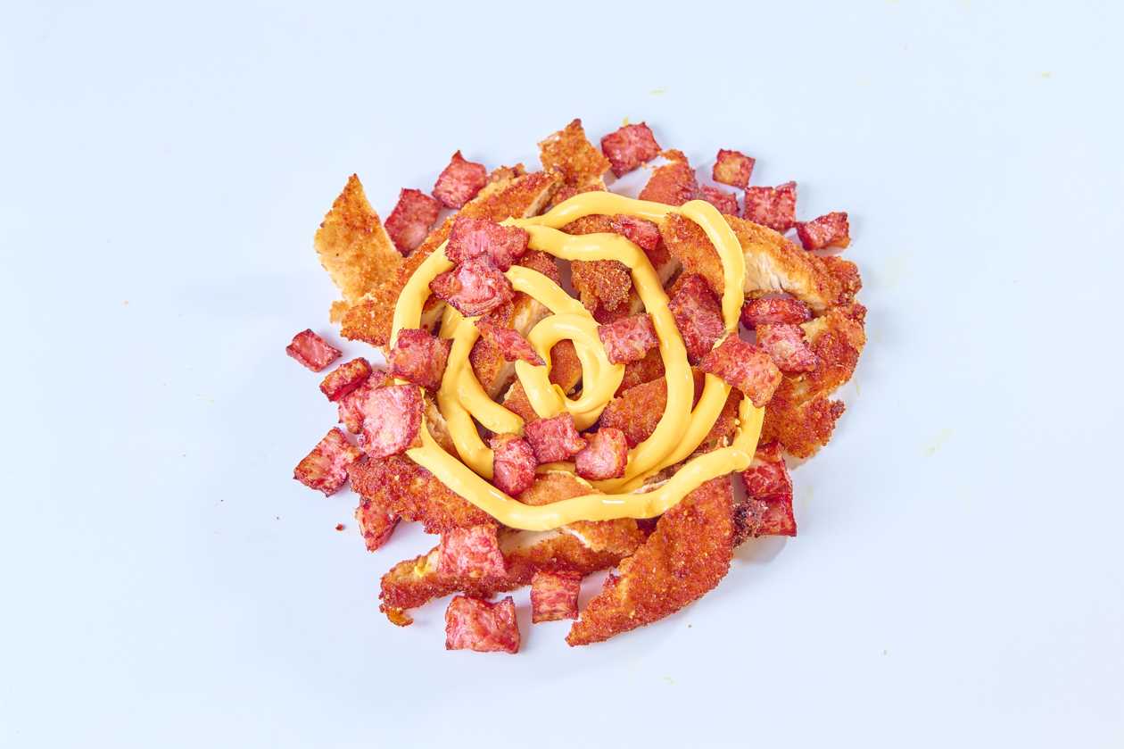 120g Breaded Chicken Strips with Bacon and Cheddar