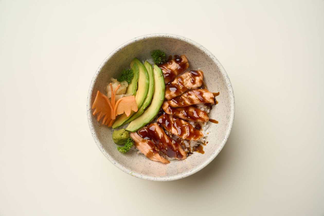Grilled Salmon Teriyaki Donburi