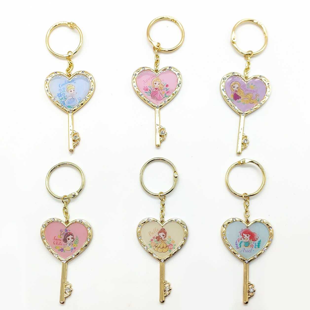 Disney Princess Collection Heart Metal Keychain