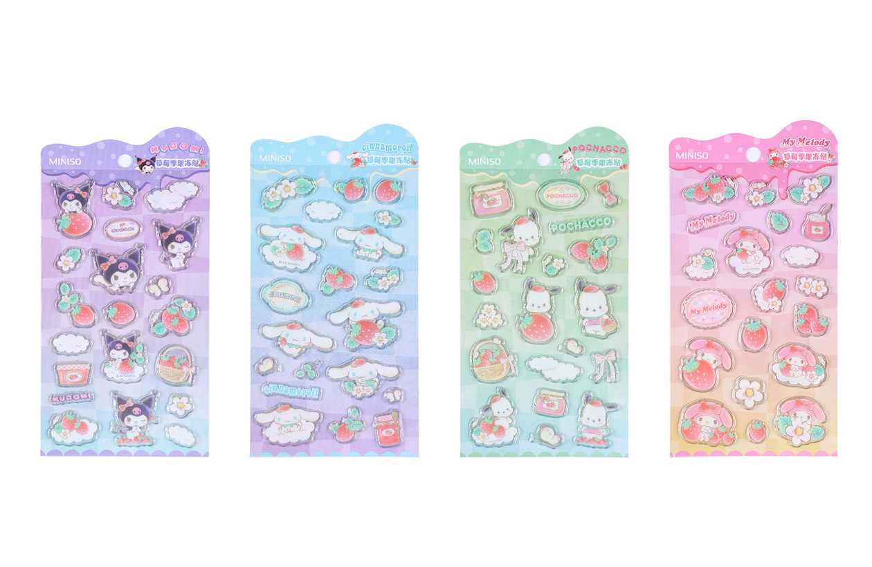 Sanrio characters Strawberry Collection Jelly Stickers (4 Assorted Models)