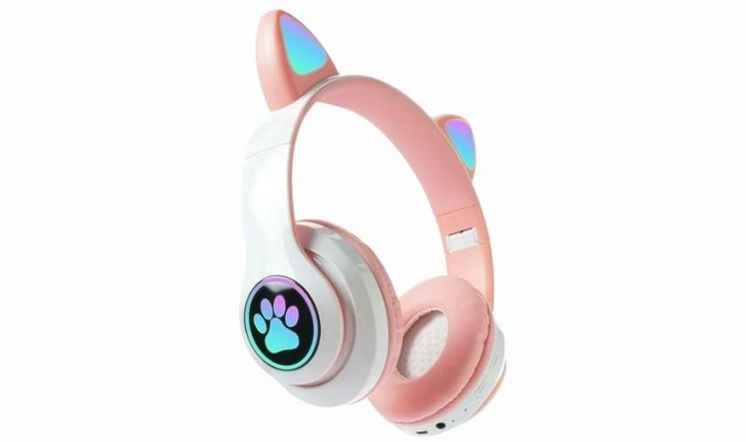 Cute Ears Glowing Wireless Bluetooth Headset STN-28 Pink