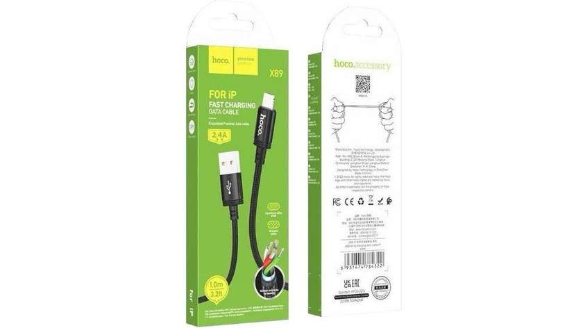 Hoco Fast Charging Data Cable for iPhone 2.4A 1m X89