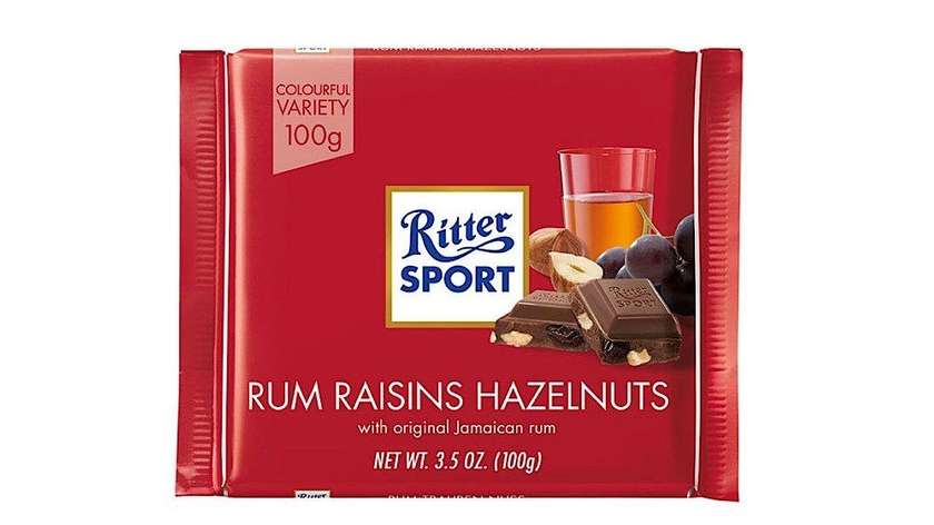 Ritter Sport Rum Raisins Hazelnuts 100g