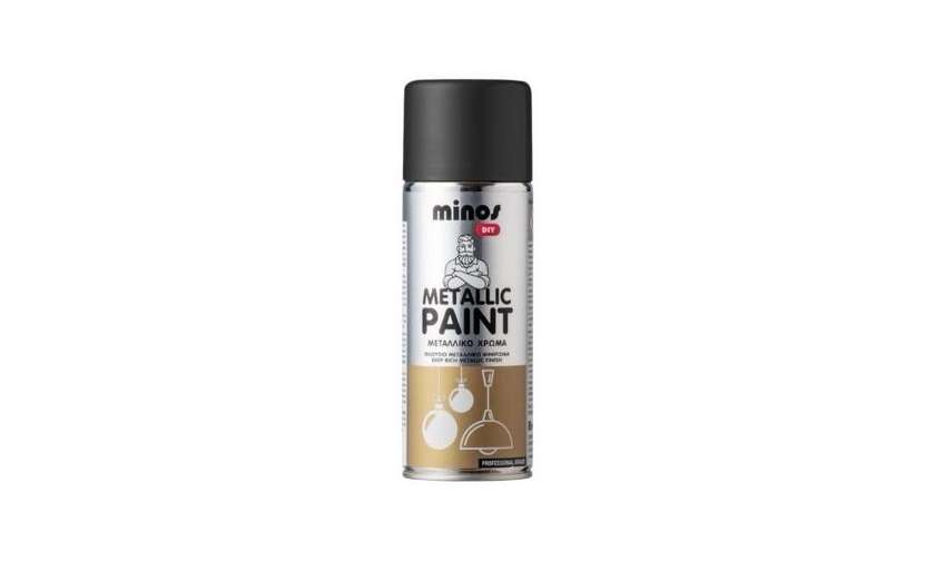 Minos Metallic Paint Black Spray 400ml