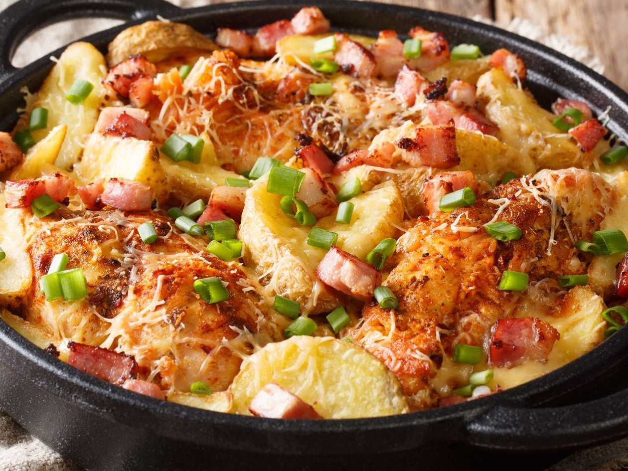 Papas gratinadas + polévka