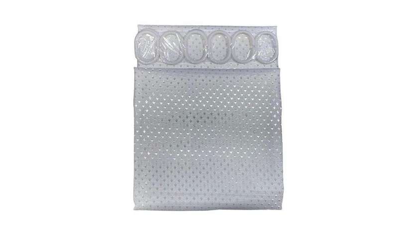 Shower Curtain with Hangers 1pc 1.8m*1.8m (White)