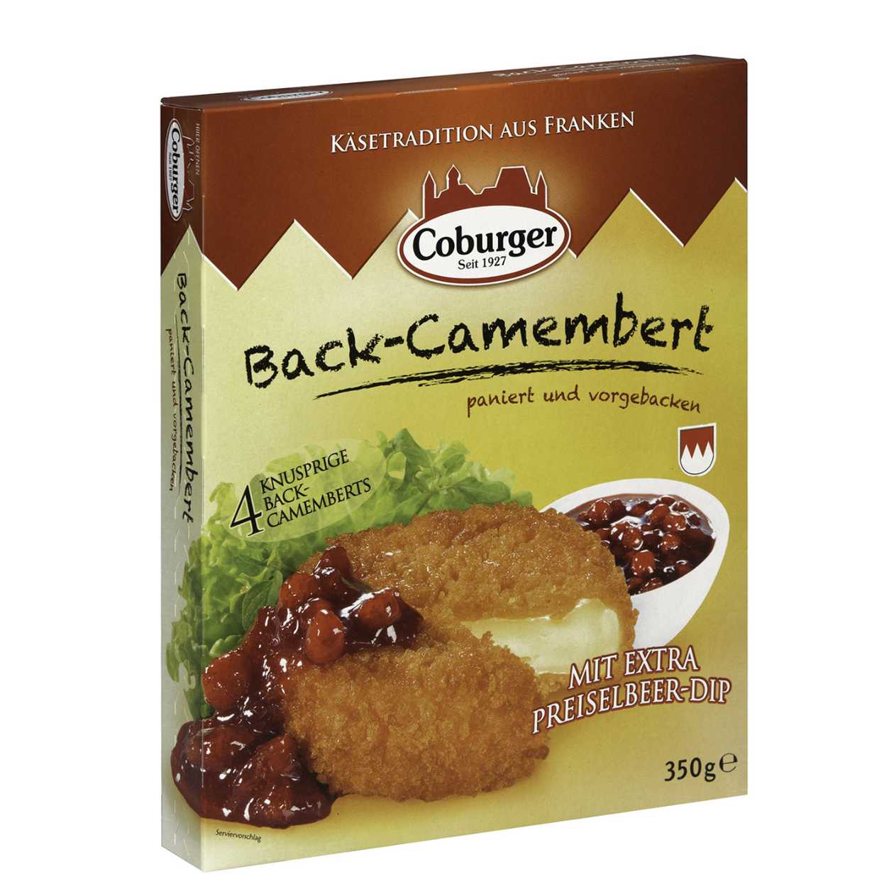 Camembert Cheese for Frying with Cranberry Sauce COBURGER, 350g (expires soon)