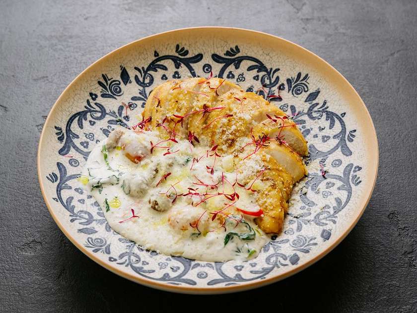 Chicken Fillet with Mushrooms in Cream Sauce