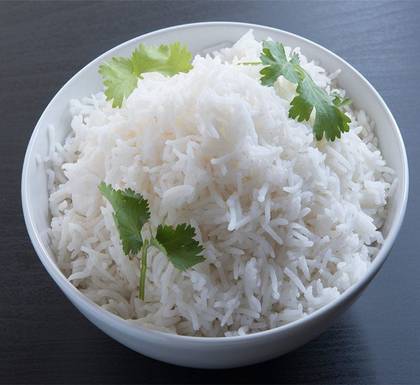Plain Rice and Goat