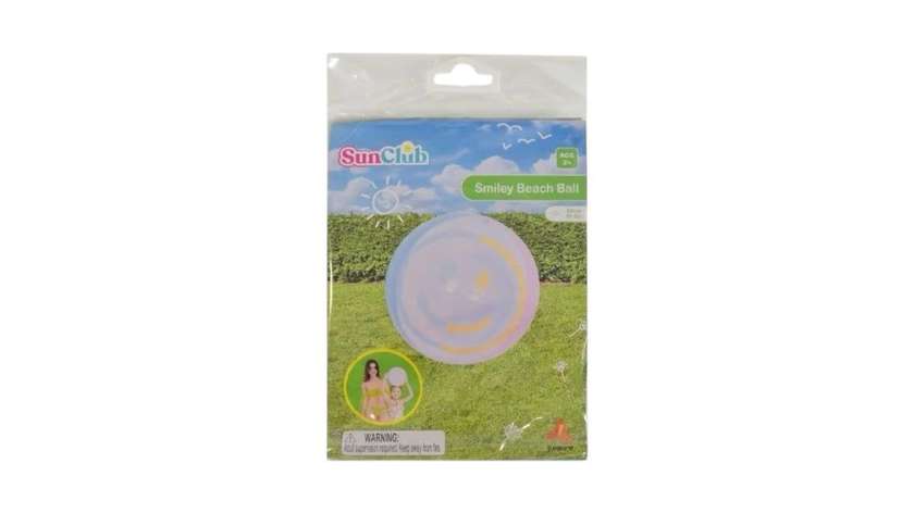 Sun Club Smiley Beach Ball Inflatable Pool Ball