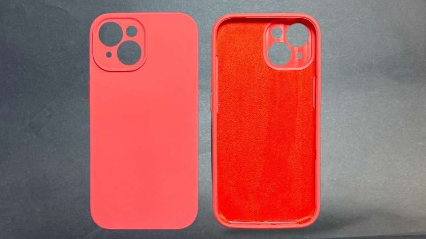 Silicone Case iPhone 15 Light Red