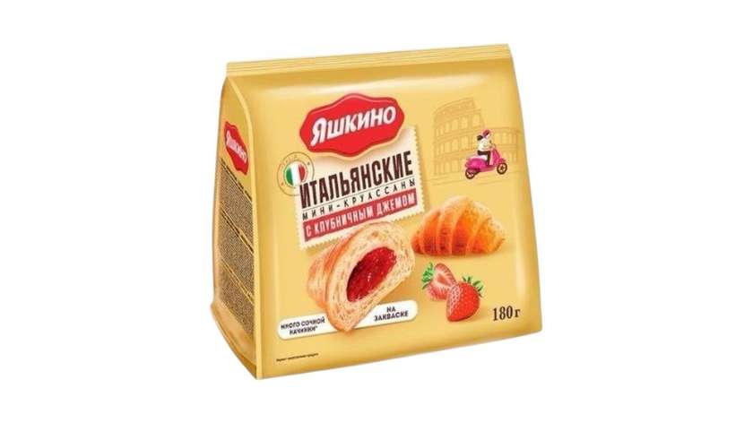 Yashkino croissant with strawberry filling 180g