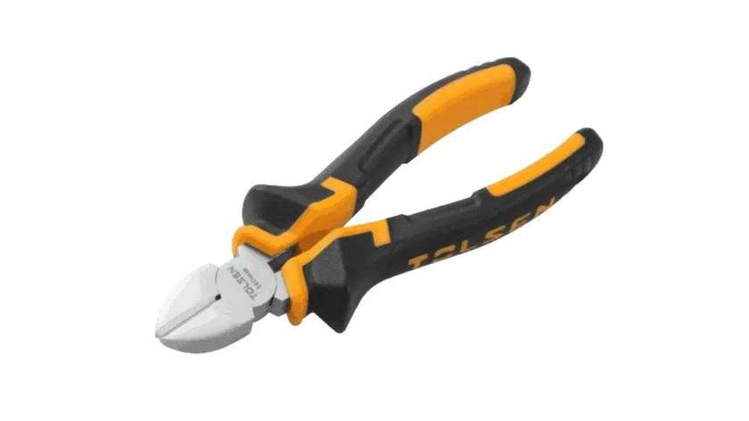TOLSEN TOL4-10003 Flat Nose Pliers with Metal Rubber Handle 160MM, 6"
